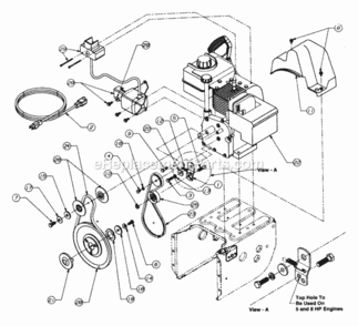 Engine_And_V-Belts Diagram and Parts List for 315-611D118 1995 MTD Snow Blower