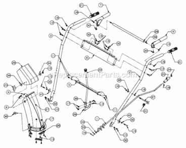 Handle_Assembly Diagram and Parts List for 315-611D118 1995 MTD Snow Blower
