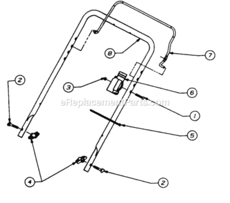 Handle_Assy_Control Diagram and Parts List for 316E150-129 1996 MTD Snow Blower
