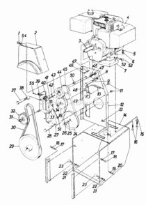 Page B Diagram and Parts List for 318-840-031-2824-985  MTD Snow Blower