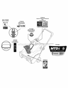 Label_Map_31A-2M1A706 Diagram and Parts List for 31A-2M1A706 2010 MTD Snow Blower