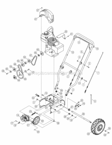 Handle_Assembly Diagram and Parts List for 31A-3CAD729 2006 MTD Snow Blower
