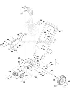 Handle_Frame_And_Drive_System Diagram and Parts List for 31A-3CAD729 2007 MTD Snow Blower