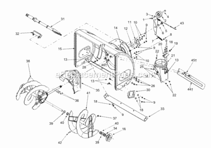 General_Assembly Diagram and Parts List for 31AE640E206 2004 MTD Snow Blower