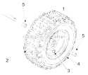 Wheel Assembly Diagram and Parts List for 31AE660F129  MTD Snow Blower