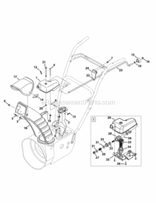 Page I Diagram and Parts List for 31AH65FH795 2012 MTD Snow Blower