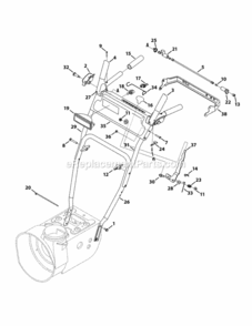 Page J Diagram and Parts List for 31AM63FF706 2012 MTD Snow Blower