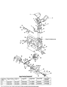 Auger Housing/Chute/Spiral Diagram and Parts List for 31A-380D062  MTD Snow Blower