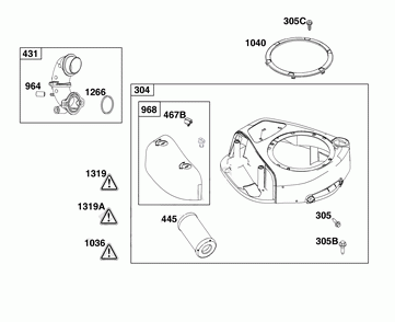 Blower housing & air cleaner Diagram and Parts List for 13AN77XS093  MTD Lawn Tractor