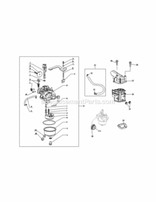 370-Ju_Carburetor Diagram and Parts List for 370-JU  MTD Engine
