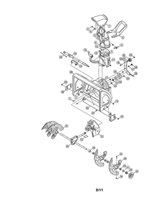 Auger And Housing Diagram and Parts List for 31A-3BAD752  MTD Snow Blower