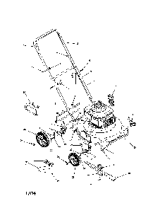 Housing/handle/wheels/blade Diagram and Parts List for Z080  MTD Lawn Mower