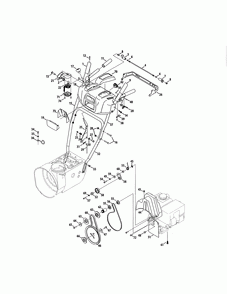 Handles/engine/belts Diagram and Parts List for 31AH5DTH799  MTD Snow Blower