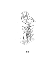 Seat Diagram and Parts List for 17BRCACA099  MTD Lawn Mower