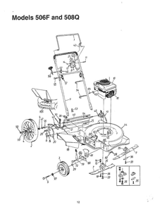 Lawn Mower 1 Diagram and Parts List for SKU3708402  MTD Lawn Mower