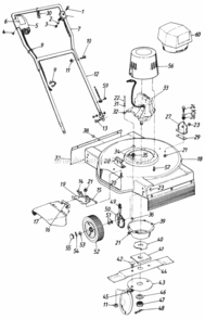 Parts Diagram and Parts List for 421-087 1988 MTD Lawn Mower