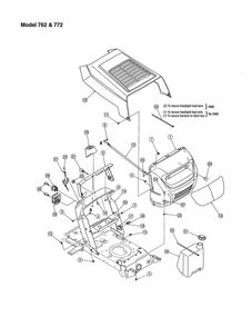 Bumper And Hood 2 Diagram and Parts List for 13AC762F755  MTD Lawn Tractor