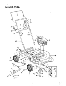 Lawn Mower 1 Diagram and Parts List for SKU3700701  MTD Lawn Mower