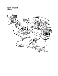 Hood/Grille 8 Diagram and Parts List for 820 THRU 829 MTD Lawn Tractor