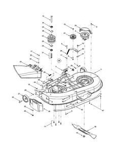 42-Inch Deck/Spindle/Chute/Blade Diagram and Parts List for 624  MTD Lawn Tractor