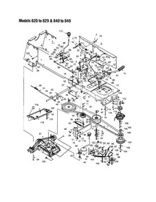 Transmission Complete 2 Diagram and Parts List for 820 THRU 829 MTD Lawn Tractor