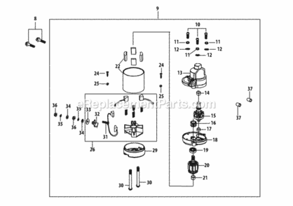 4P90Hu_Starter_Assembly Diagram and Parts List for 4P90HU  MTD Engine