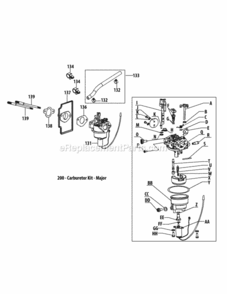 4P90Jha_Carburetor_Assembly Diagram and Parts List for 4P90JHA  MTD Engine