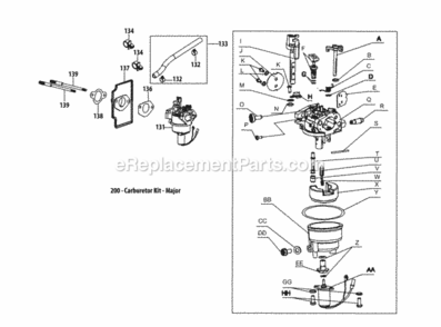 4P90Jub_Carburetor_Assembly Diagram and Parts List for 4P90JUB  MTD Engine