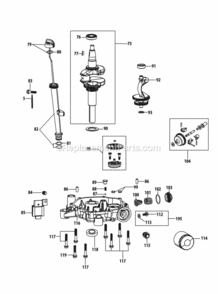 4P90Jub_Crankshaft_And_Crankcase_Cover Diagram and Parts List for 4P90JUB  MTD Engine
