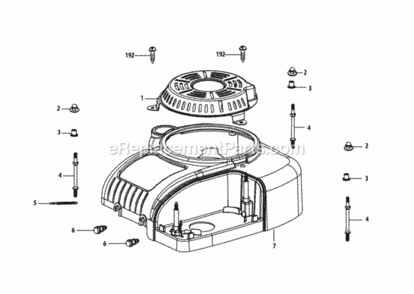 4P90Jub_Engine_Shroud Diagram and Parts List for 4P90JUB  MTD Engine