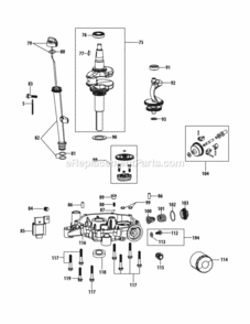 4P90Mua_Crankshaft_And_Crankcase_Cover Diagram and Parts List for 4P90MUA  MTD Engine