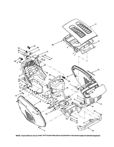 Hood/Fuel Tank 2 Diagram and Parts List for 608  MTD Lawn Tractor