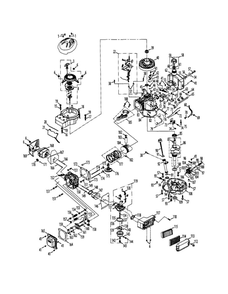 Engine Diagram and Parts List for 12A-18M7002  MTD Lawn Mower