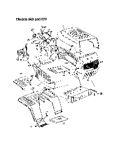 Hood - model 663 and 673 Diagram and Parts List for 13AQ675G062  MTD Lawn Tractor