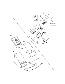Handle/Catcher Diagram and Parts List for 440 THRU E45 MTD Lawn Mower