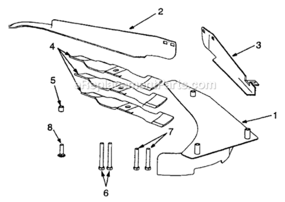 Part Location Diagram of 603-0395-0637 MTD Baffle Assembly-48" Mulching