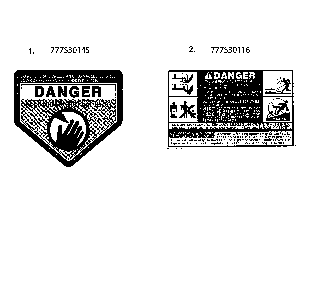 Decals Diagram and Parts List for 12AKP38S799  MTD Lawn Mower