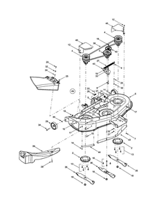 46-Inch Deck/Chute/Spindle Diagram and Parts List for 624  MTD Lawn Tractor