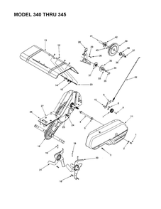 Tine Shield/Engine Plate/Belt Cover Diagram and Parts List for 21A-342B062  MTD Tiller