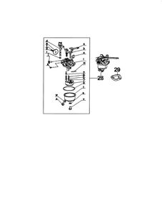 Carburetor Diagram and Parts List for 952Z170-V0B  MTD Engine