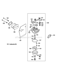 5P65M0C_Carburetor Diagram and Parts List for 5P65M0C  MTD Engine