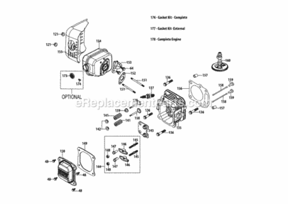 5_X_65Ru_Cylinder_Head Diagram and Parts List for 5X65RU  MTD Engine