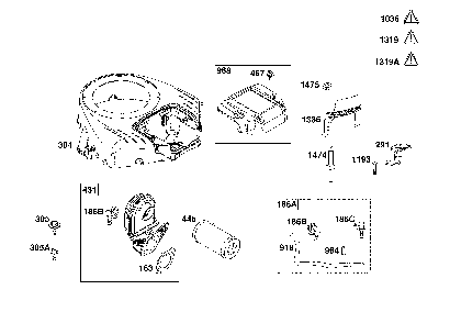 Blower housing/air cleaner Diagram and Parts List for 17ADFACS093  MTD Lawn Mower