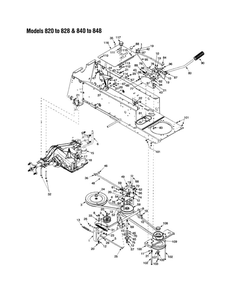 Shift Lever And Cover Diagram and Parts List for 820 THRU 828 MTD Lawn Tractor