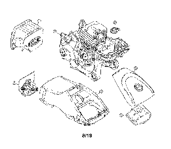 Engine assembly Diagram and Parts List for 41AY426S793  MTD Chainsaw