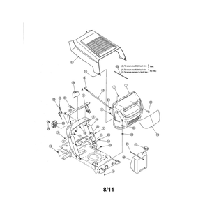 Hood/Grille Diagram and Parts List for 13AH762F752  MTD Lawn Tractor