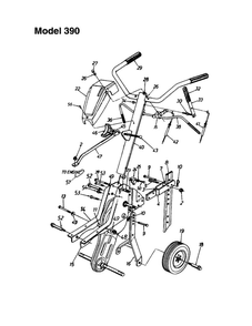 Handle/Cover-Handle/Frame 2 Diagram and Parts List for 340  MTD Tiller