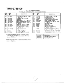 5hp/21-Inch Rotary Mower 3 Diagram and Parts List for 3748806  MTD Lawn Tractor
