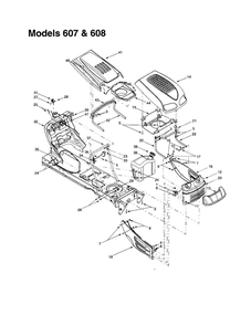 Hood And Grille Diagram and Parts List for 608  MTD Lawn Tractor