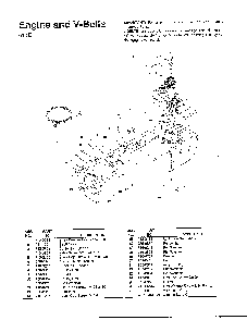 Engine/v-belts Diagram and Parts List for 614E  MTD Snow Blower